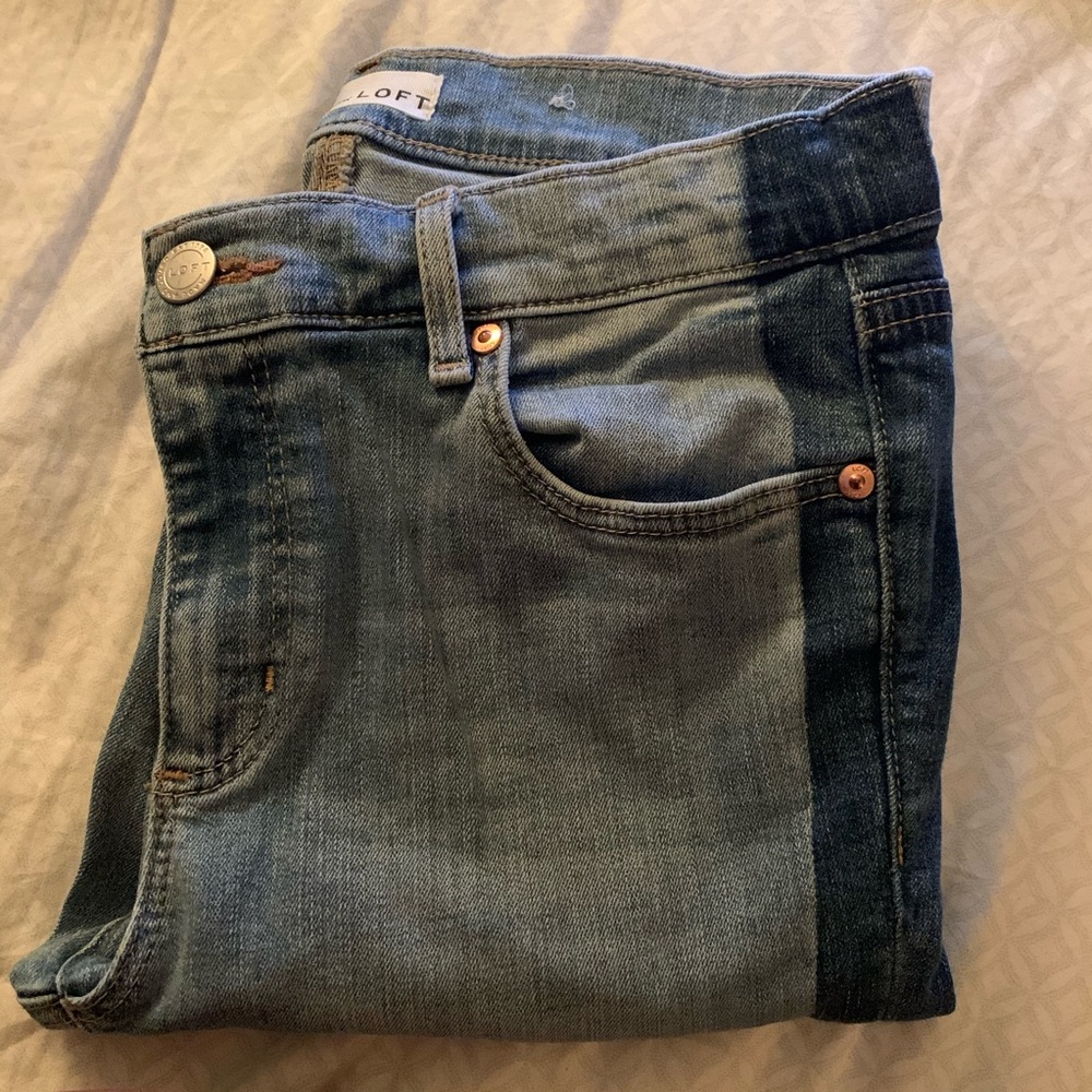 Two Toned Skinny Loft Jeans | LOFT